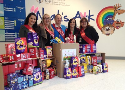 Lloyds Bank donate Easter eggs to the Noah's Ark Charity