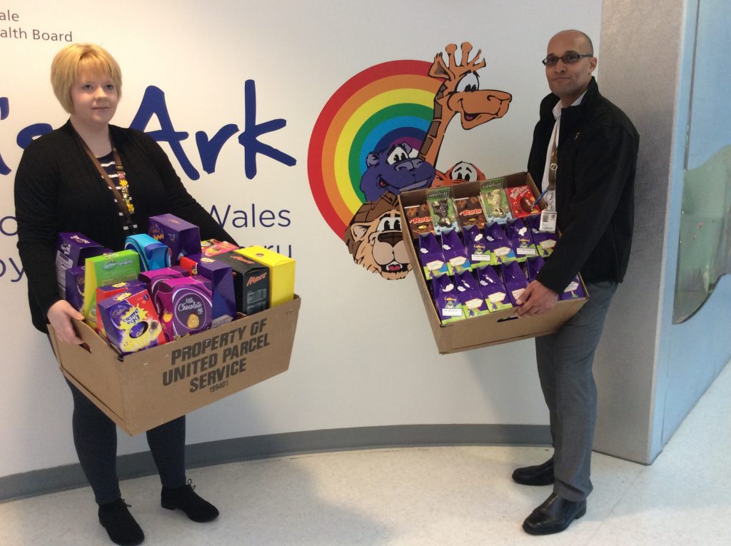 UPS donate Easter eggs to the Noah's Ark Charity Noahs Ark Children's