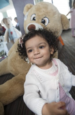 One-year-old Azariah with teddy bear