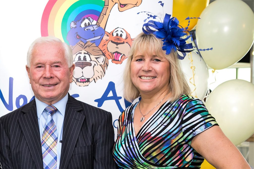 Julie Hayward with Chair of the Noah's Ark Charity, Mr Eddie Hayward