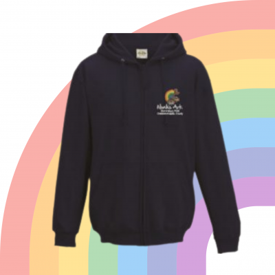 Noah's Ark Charity adult zip hoodie navy